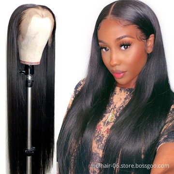 Cuticle Aligned Remy Virgin Human Hair 13x4 Lace Front Wigs Pre Plucked Hairline Brazilian Straight Lace Frontal Wig